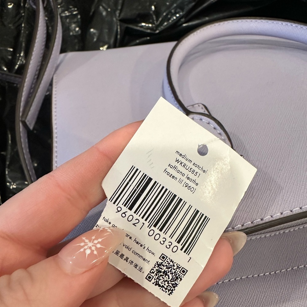Kate Spade Frozen Lilac Medium Satchel Saffiano Leather Silver Hardware NWT - Picture 5 of 8